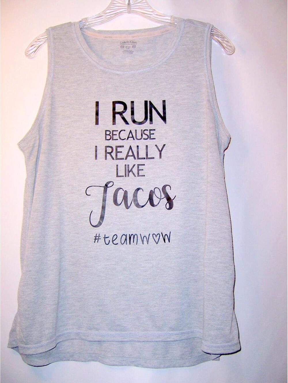 Calvin Klein Performance "Tacos" Running Tank-Women's L Grey